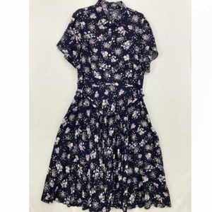 Chaps size XXL Navy White Women's Soft Floral Feminine Fit-and-Flare Dress - Picture 1 of 14
