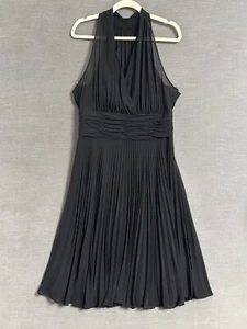 Evan Picone Dress 14 Black Chiffon Pleated Babydoll Cocktail Evening Marilyn - Picture 1 of 12