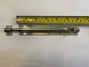 Perno de puerta de barril deslizante recto latón extruido 6 pulgadas x 1 pulgada nuevo stock antiguo - Imagen 1 de 3