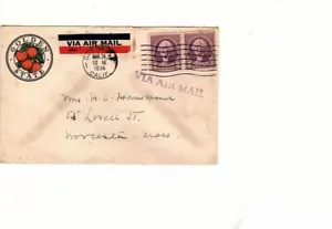 USA :California  GOLDEN STATE ORANGES COVER,  (1936) to worcester ma  (bod4 - Picture 1 of 1