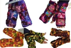 HANDGESTRICKTE Wollhandschuhe Fleece gefüttert Fäustlinge Handgelenkwärmer Ski Wollhandschuh - Bild 1 von 12