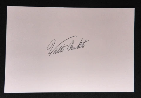 Walter Cronkite Signed Autograph Index Card Cover
