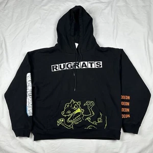 Sudadera con Capucha Nickelodeon Rugrats Para Hombre Grande Pull Over Sudadera Negra Reptar Y2K - Imagen 1 de 11
