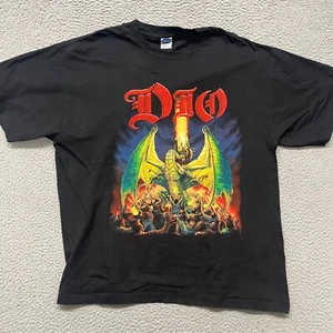 Vtg Dio Shirt Mens XXL Black Killing The Dragon 2002 Y2K Double Sided Graphic - Picture 1 of 12