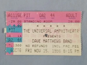 November 11-15-96 1996 Dave Matthews Band Ticket Stub Universal Amphitheatre Ca - Picture 1 of 2