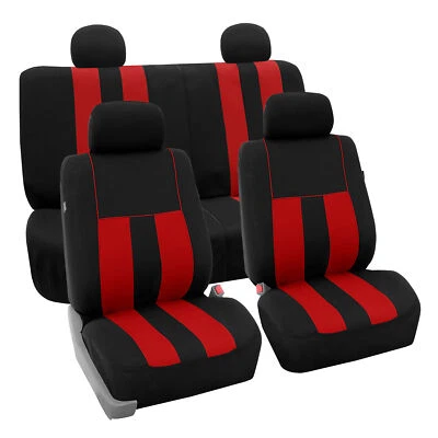Juego completo de fundas de asiento de coche para auto SUV furgoneta rojo negro con 4 cubiertas de reposacabezas Foto 1 de 4