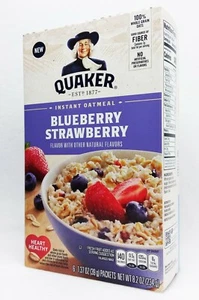 1 BOX Quaker BLUEBERRY STRAWBERRY Instant Oatmeal Natural Flavors (6 POUCHES) - Picture 1 of 1