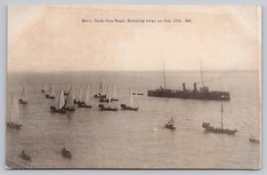 1911 China - Xinhai Revolution - Rev. Junk Gun Boats & Qing Navel Ship Postcard - Imagen 1 de 5