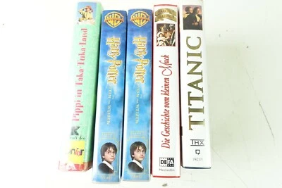 5 VHS Kassetten Titanic Harry Potter Pippi und der kleine Muck X-61 - Bild 1 von 4