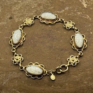 TruKay Floating Crushed Faux Opal Bracelet 14K GF Yellow Gold Plated 8 gr #4 - Picture 1 of 11