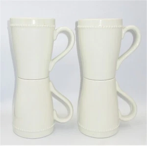 DEMDACO COLORS Butter Cream 4.5" Mugs / Cups Set Of 4 2003 Lightly Used Dishes - Bild 1 von 6