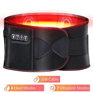 Heating Waist Massager Electric Wrap Belt Vibration Low Back Brace Pain Relief - Picture 1 of 7