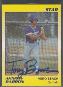 ANTHONY BARRON 1989 Star #26 Vero Beach Dodgers TTM/IP Signed Autographed