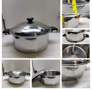 Americraft 12 Qt Dutch Oven West Bend Multi-Core Stainless Stockpot Fry Pan Lid - Picture 1 of 7