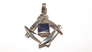 Gorgeous Sterling Silver Lapis Lazuli Unique Shaped Pendant - SALE! - Picture 1 of 2
