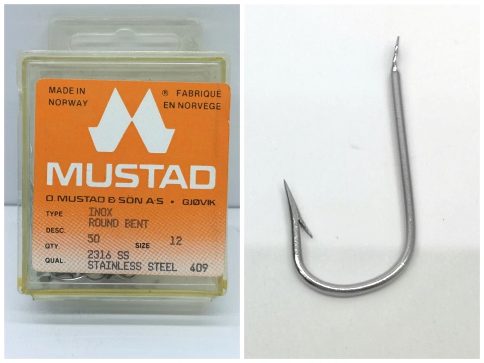 Ami MUSTAD Ref. 2316SS - Size 12 - Pezzi 50 - Acciaio - Made in Norway MU244