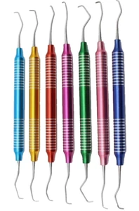 Juego de 7 Gracey Curette Mango Hueco Periodontal Color Escalador Quirúrgico Dental - Imagen 1 de 3