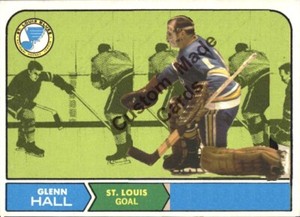 Custom made OPC like 1968-69 St. Louis Blues Glenn Hall Hockey card blue