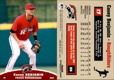 Casey Benjamin 2007 Grandstand Frisco RoughRiders #2 Card *AutographDen*
