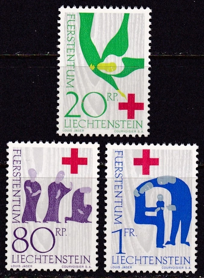 LIECHTENSTEIN #376-378 MNH CENTENARY INTERNATIONAL RED CROSS - Image 1 of 1