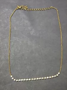 Collana catena a sfere placcata oro con piccole pietre trasparenti SVUOTA - Foto 1 di 3