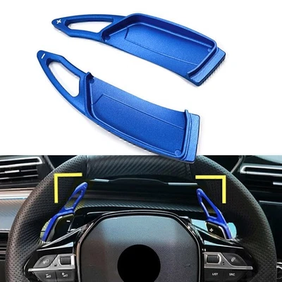 Steering Wheel Paddle Shifter Extension Fit Peugeot 508 2008 3008 5008 GT Blue - Image 1 of 4