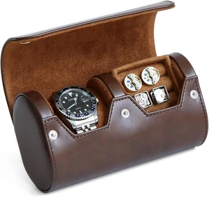 Estuche viaje reloj hombre conforro gamuza porta gemelos organizador portatil - Picture 1 of 12