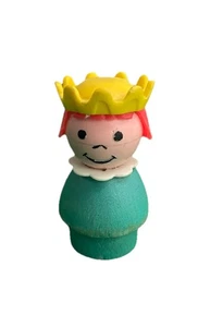 Fisher Price Little People Niña Madera Princesa Familia Castillo Figura Corona Verde - Imagen 1 de 2