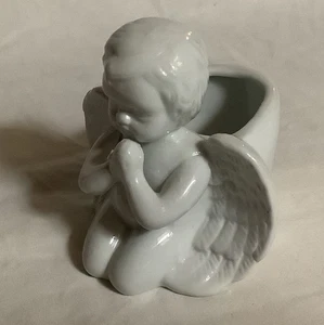 Vintage White Ceramic Planter Angel Praying 5”T - Picture 1 of 4