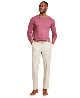 Pantalones de vestir Nautica para hombre corte moderno 32/32 beige liso Foto 1 de 2