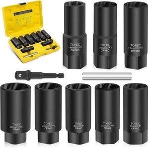 10 STCK. Tief Lug Nut Remover Schwerlast, 1/2" Antrieb Schlagradsicherung Entfernung Kit, - Bild 1 von 8