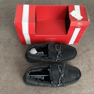 Club Room Herren Mokassin Hausschuhe drinnen/draußen schwarz Größe S Small 6-7 neu mit Etikett - Bild 1 von 10