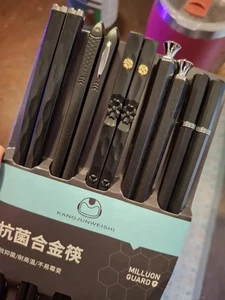 5 Paar Wiederverwendbare Essstäbchen 9,5 Zoll Rutschfest Spülmaschinenfest Essstäbchen Fibergla - Bild 1 von 7