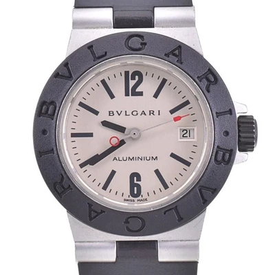 Reloj de cuarzo para dama BVLGARI aluminio AL29A fecha esfera plateada N#143399 - Imagen 1 de 4