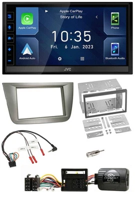 JVC DAB Bluetooth Lenkrad USB 2DIN Autoradio für Seat Toledo Altea silber - Bild 1 von 4