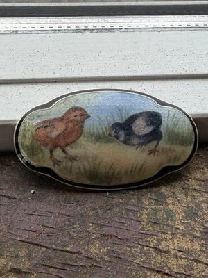 Spilla uccellino smaltato argento sterling Hjortdahl Norvegia norvegese... - Immagine 1 di 4