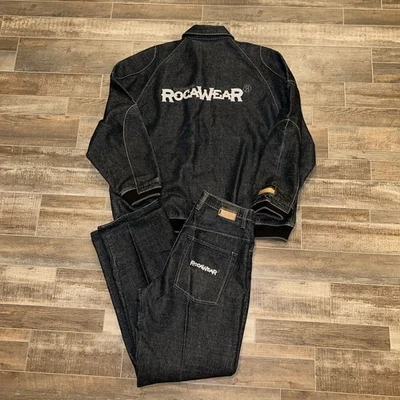 Traje Jean Rocawear Para Hombre Talla XL Azul Vintage Hip Hop Denim 34x34 Y2K  Foto 1 de 4
