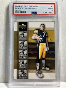 2004 Upper Deck Premiere GOLD Ben Roethlisberger #2 RC PSA 9 RARE LOW POP! Card - Picture 1 of 2