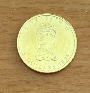 Canada 1985 Gold 1/10 oz $5 UNC Maple Leaf - Picture 1 of 2