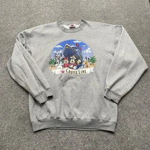 Disney Cruise Line Sweatshirt Mens Large Crewneck Mickey Mouse Goofy Minnie USA - Picture 1 of 9