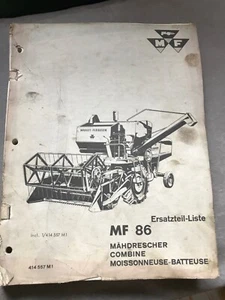 MF Massey Ferguson Ersatzteilliste Mähdrescher MF86 Juni 1966 - Bild 1 von 2