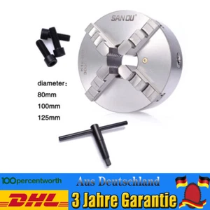 Mandrino tornio Chuck 4 ganasce 80/100/125/160 mm mandrino a quattro ganasce DHL - Foto 1 di 22