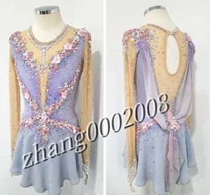 Ice skating dress.Gray Competition Figure Skating Dress /Baton Twirling Costume - Picture 1 of 7