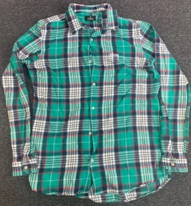 Stussy Flannel Shirt Men's Large Button Long Sleeve Green Plaid L Cotton - Picture 1 of 12