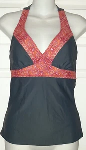 Athleta Women's 34 B/C Tall Soft Cup Underwire Halter Tankini Swimsuit Top Gray - Picture 1 of 11