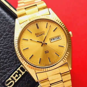 Seiko President Watch Vintage Fluted Bezel With Bracelet Box SQ 5H23-8029 Mens - Picture 1 of 9