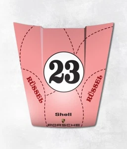 Russel  917 pink pig 911 number 23. Mini Hood Glossy Aluminum - Picture 1 of 2
