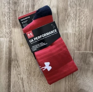 UNDER ARMOUR UA PERFORMANCE SOCCER FOOTBALL YOUTH LARGE OVER THE CALF SOCKS RED - Picture 1 of 5