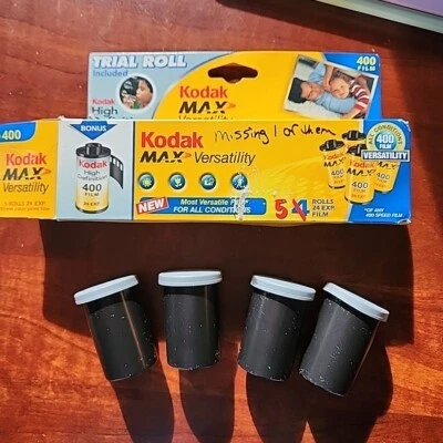 Kodak Max Versatility 400 Film 4 rolls (24 Exposures ea) 35mm Color Expired 2008 - Image 1 of 2