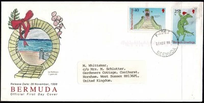 Bermuda 1998 Christmas - Children's Paintings - First Day Cover - Used - Image 1 of 2